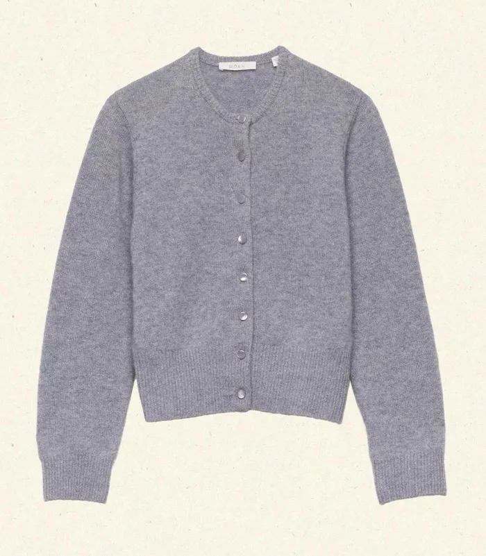 DEN Knitwear Women Fairchild Cashmere Cardigan Pebble Grey DEN Knitwear Women Fairchild Cashmere Cardigan Pebble Grey