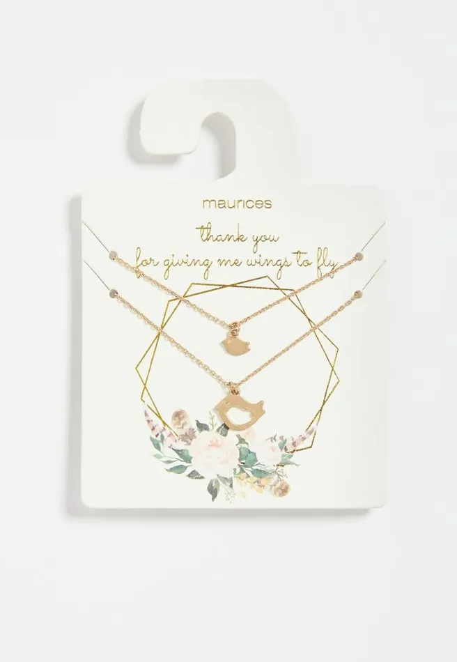 Dainty Mama Bird Necklace Set Women Maurices Jewelry