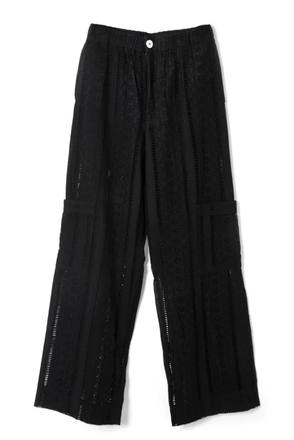 Damson Madder Coords Women Vacation Pants 8211 Black Broderie