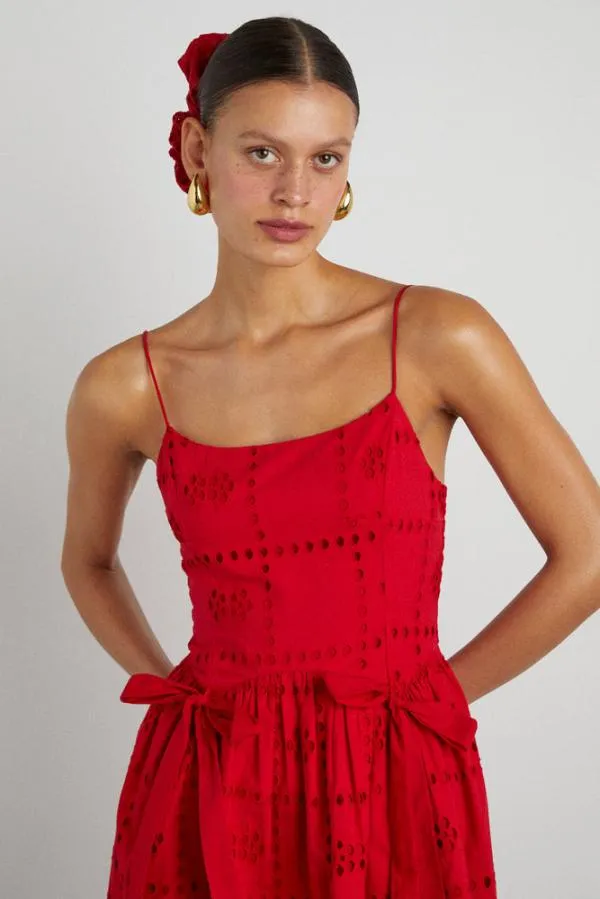 Damson Madder Dresses Women Penelope Mini 8211 Red Broderie