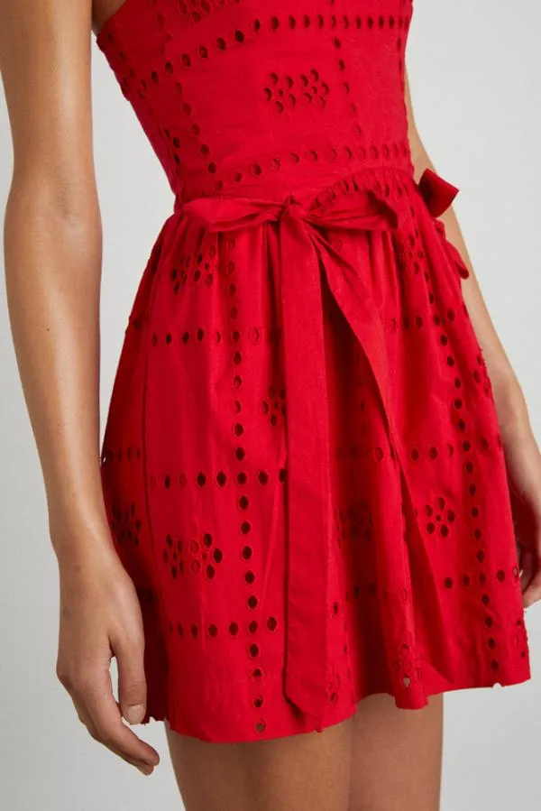 Damson Madder Dresses Women Penelope Mini 8211 Red Broderie
