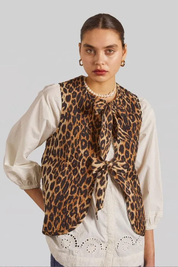 Damson Madder Gilets Women Tilly Gilet 8211 Leopard