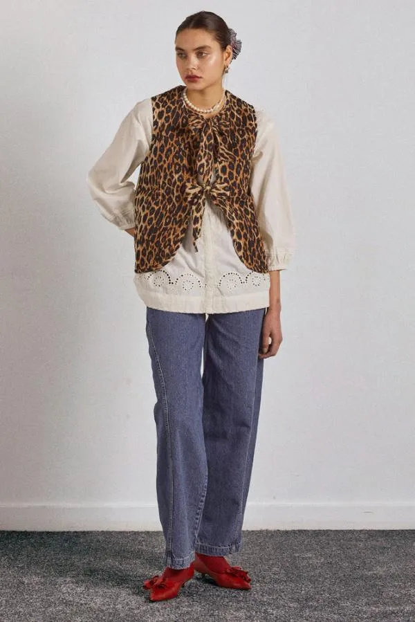 Damson Madder Gilets Women Tilly Gilet 8211 Leopard