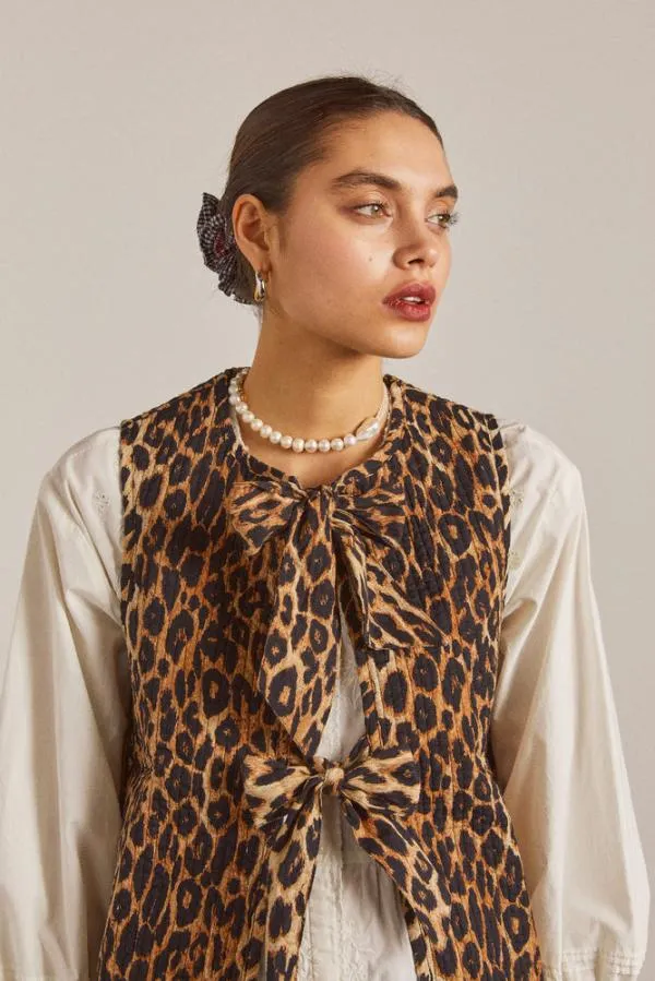 Damson Madder Gilets Women Tilly Gilet 8211 Leopard