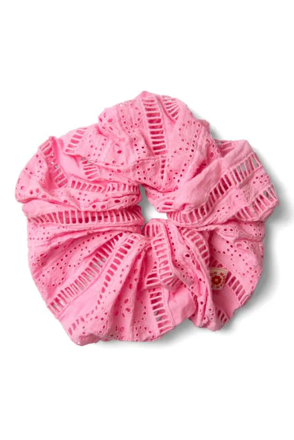 Damson Madder Hair Accessories WomenAccessories Oversized Broderie Scrunchie In Pink