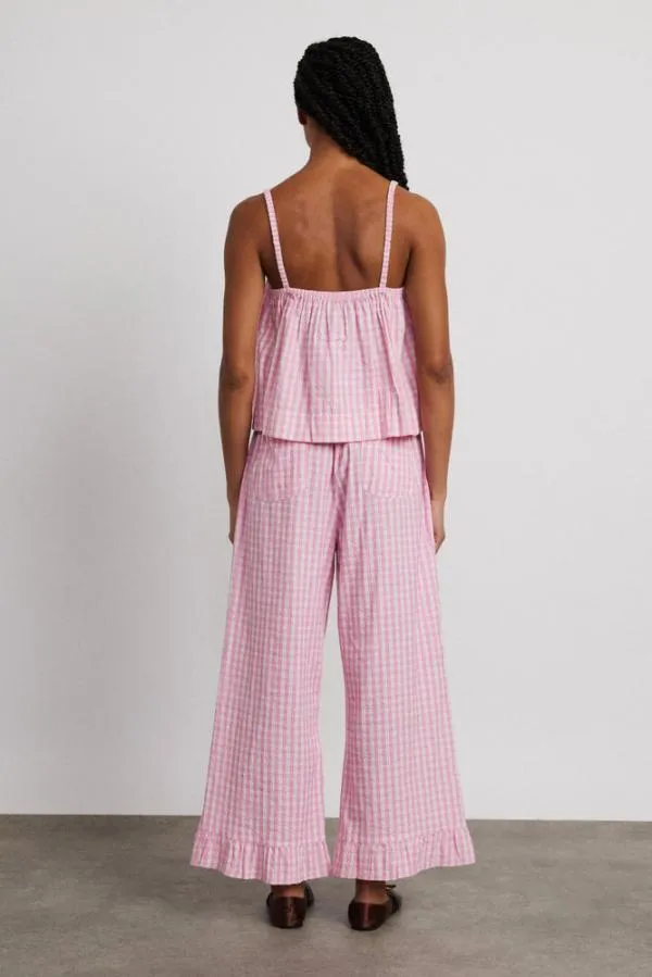 Damson Madder Nightwear Women Paddy Trousers Nightwear Set Pink Gingham