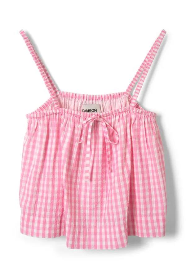Damson Madder Nightwear Women Paddy Trousers Nightwear Set Pink Gingham