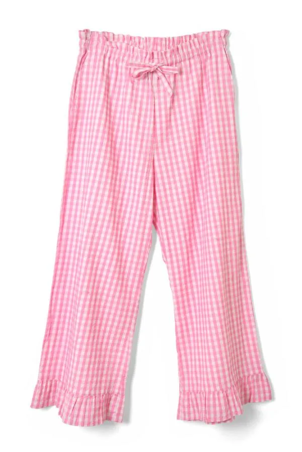 Damson Madder Nightwear Women Paddy Trousers Nightwear Set Pink Gingham