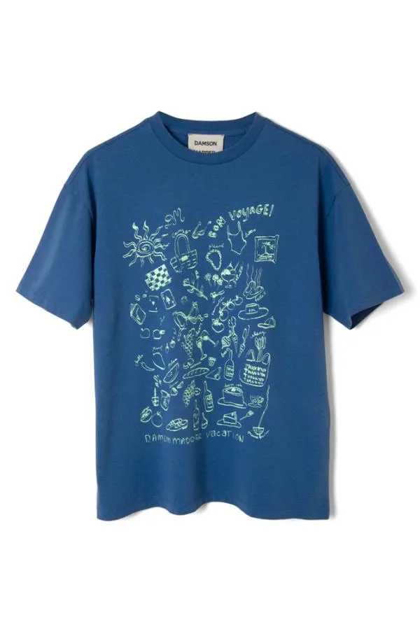 Damson Madder Tops Women Bon Voyage 8211 Blue Bf Tee