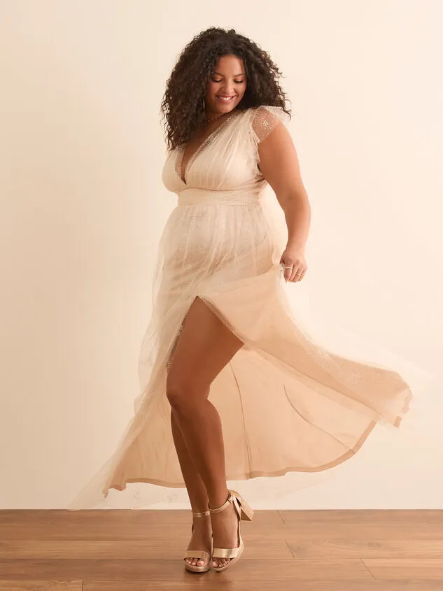 Demi Glitter Maxi Dress Ivory Women Altar039d State Dresses