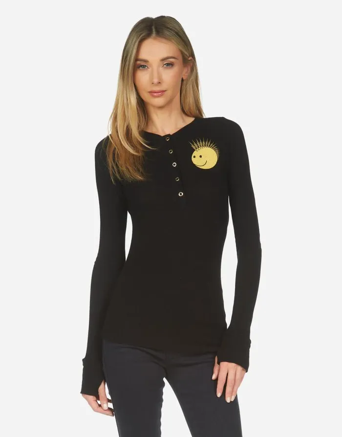 Diem Punk Happy Eye Black Women Lauren Moshi Long Sleeve
