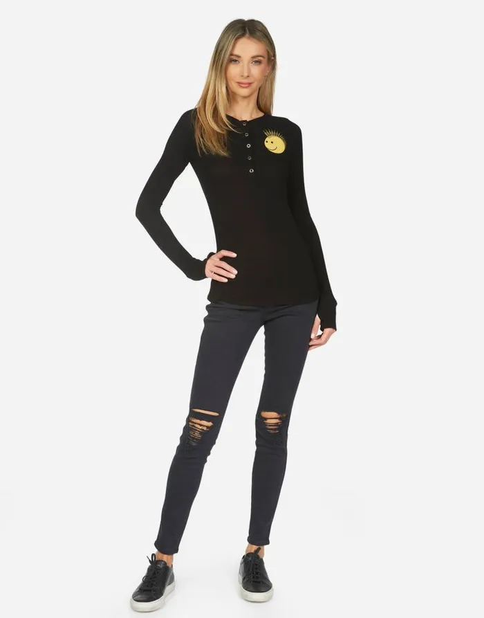 Diem Punk Happy Eye Black Women Lauren Moshi Long Sleeve