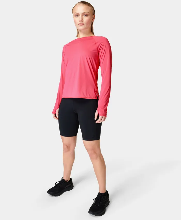 Distance Long Sleeve Top Odyssey Pink Long Sleeve Tops Sweaty Betty Women