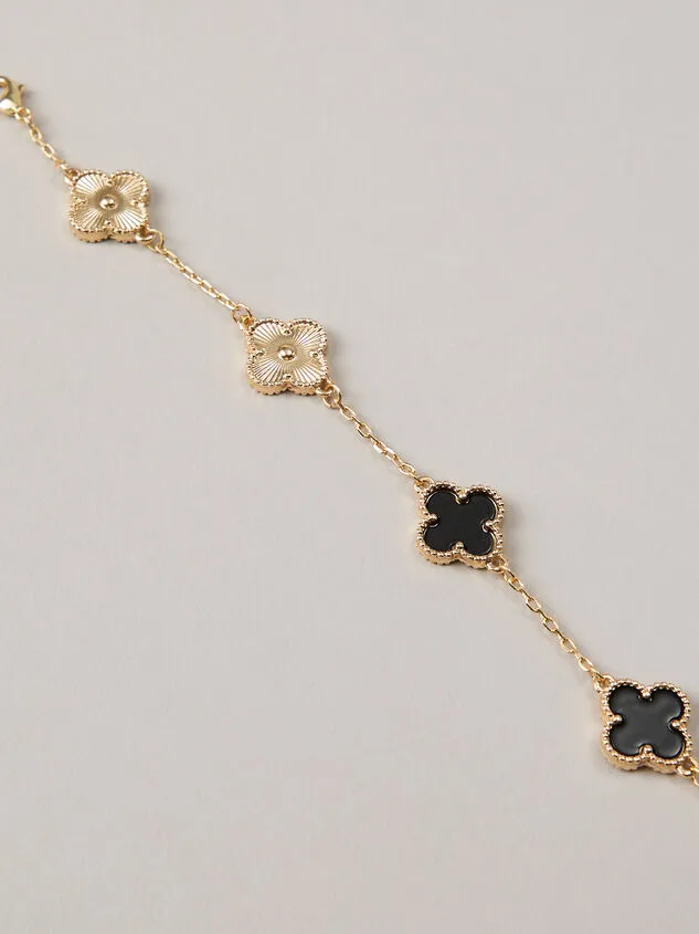 Double Sided Clover Bracelet Goldblack Women Altar039d State Bracelets Double Sided Clover Bracelet Goldblack Women Altar039d State Bracelets