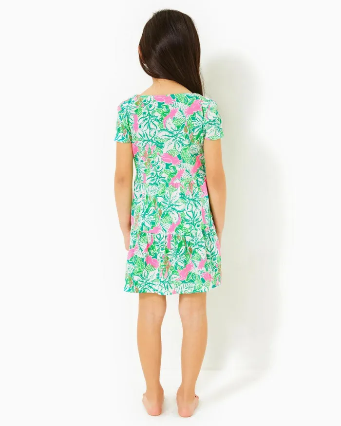 Dresses and Rompers Girls Lilly Pulitzer Girls Mini Geanna Swing Dress Botanical Green Just Wing It