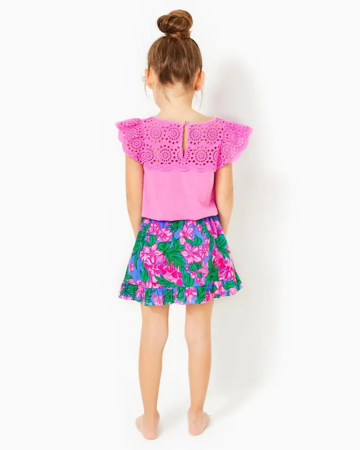 Dresses and Rompers Girls Lilly Pulitzer Girls Tania Romper Cerise Pink Safari Sunset