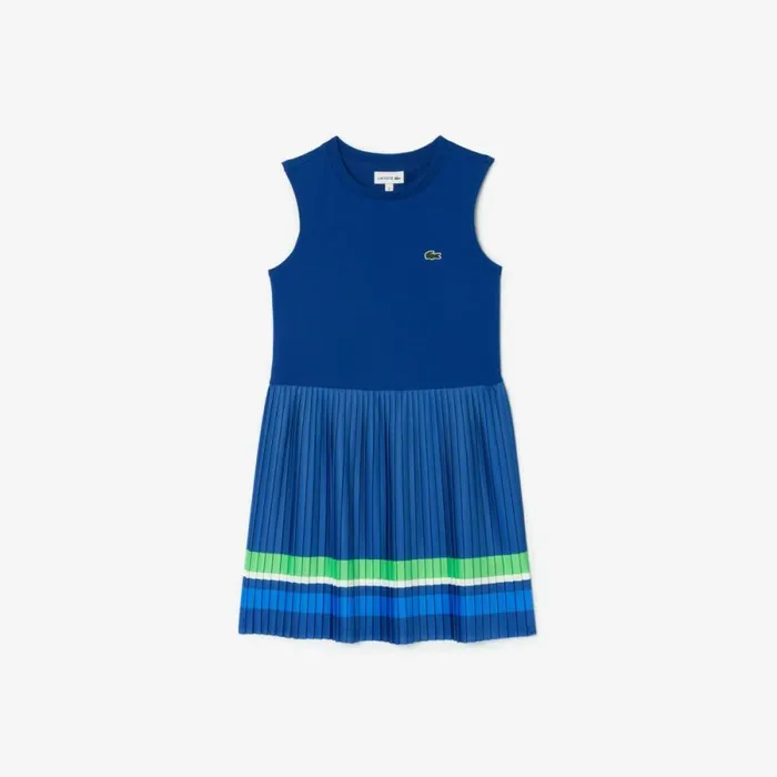 Dresses and Skirts Kids Lacoste Kids039 Sleeveless Pleat Skirt Dress Navy Blue White Y1v