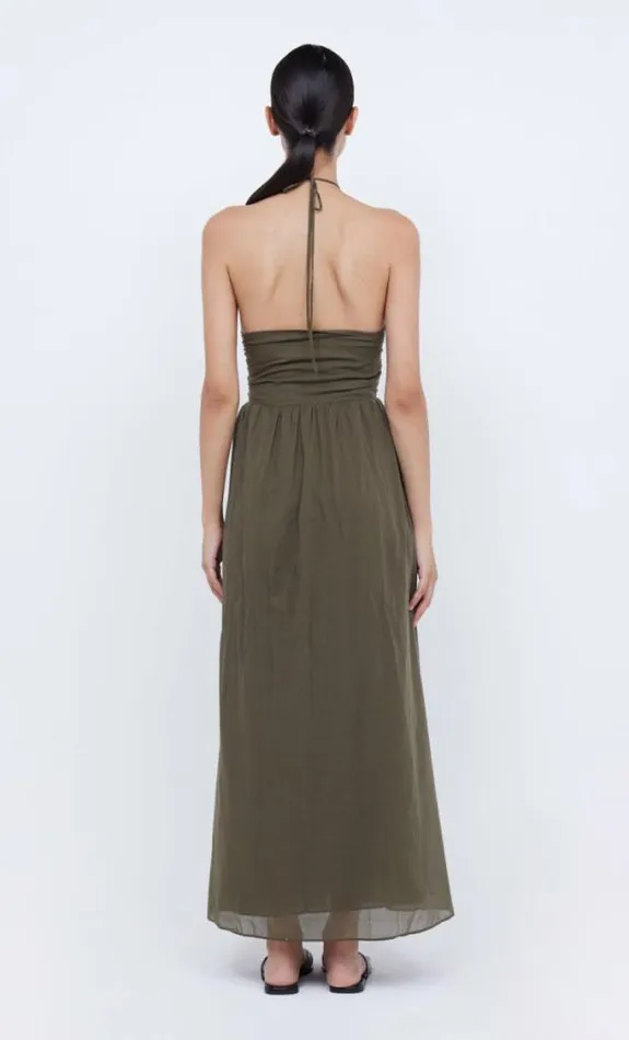 Dresses Bec Bridge Calypso Halter Maxi Dress Olive Green