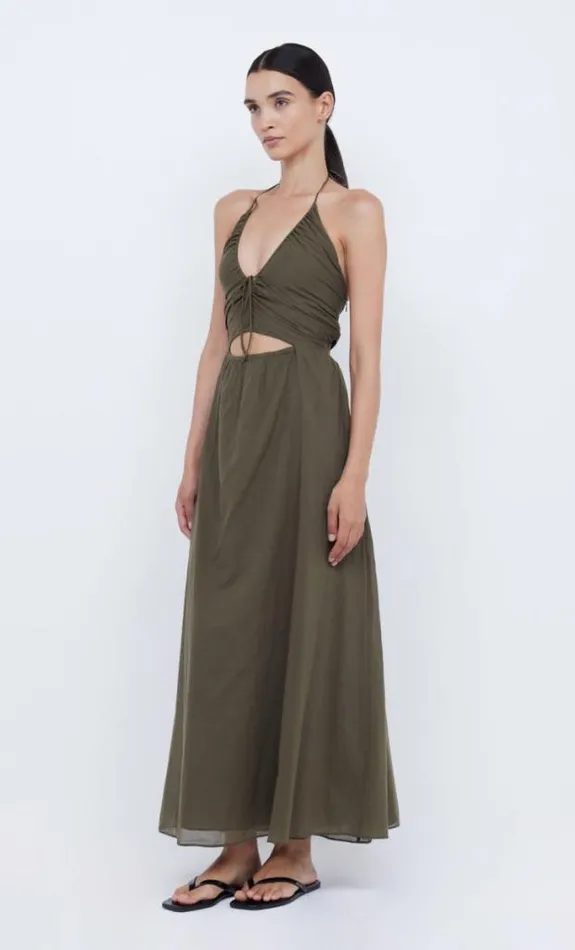 Dresses Bec Bridge Calypso Halter Maxi Dress Olive Green
