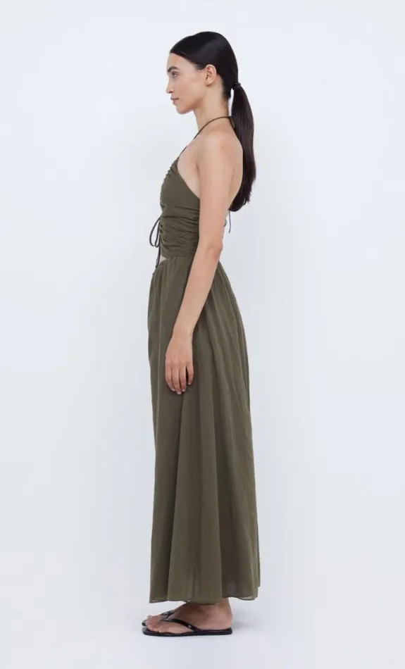 Dresses Bec Bridge Calypso Halter Maxi Dress Olive Green