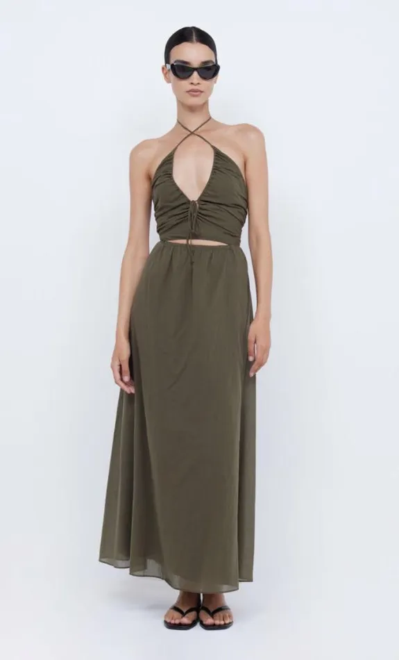 Dresses Bec Bridge Calypso Halter Maxi Dress Olive Green