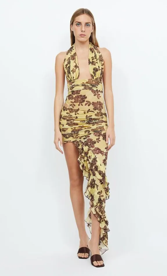 Dresses Bec Bridge Malibu Bay Halter Dress Citrus Plum Floral