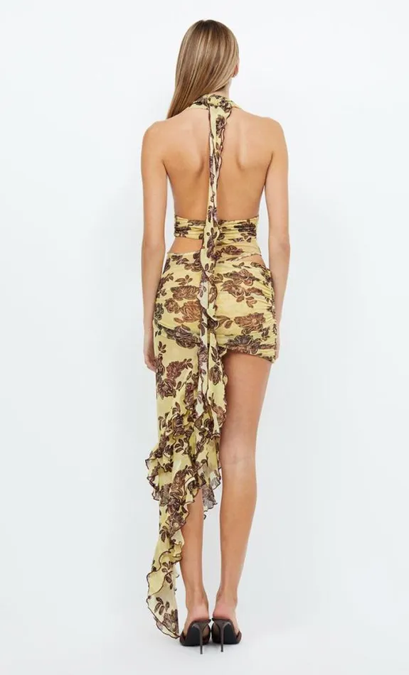 Dresses Bec Bridge Malibu Bay Halter Dress Citrus Plum Floral