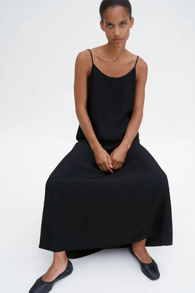 Dresses Draped Twill Strap Dress Black filippak Women
