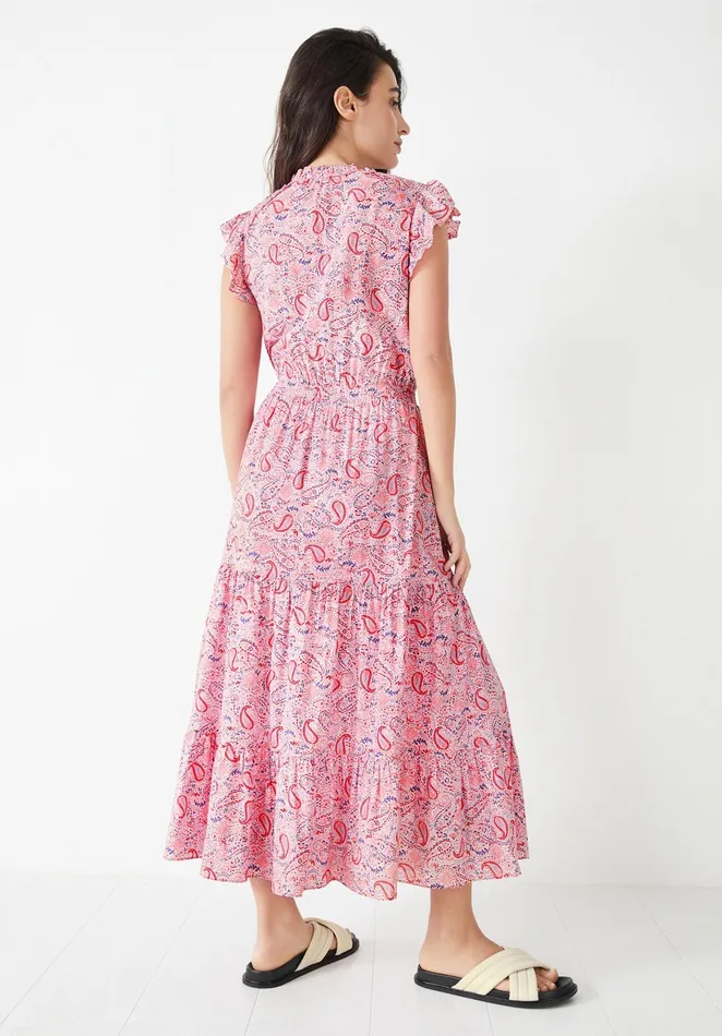 Dresses Women Hush Hailey Ruffled Midi Dress Soft Paisley Multi