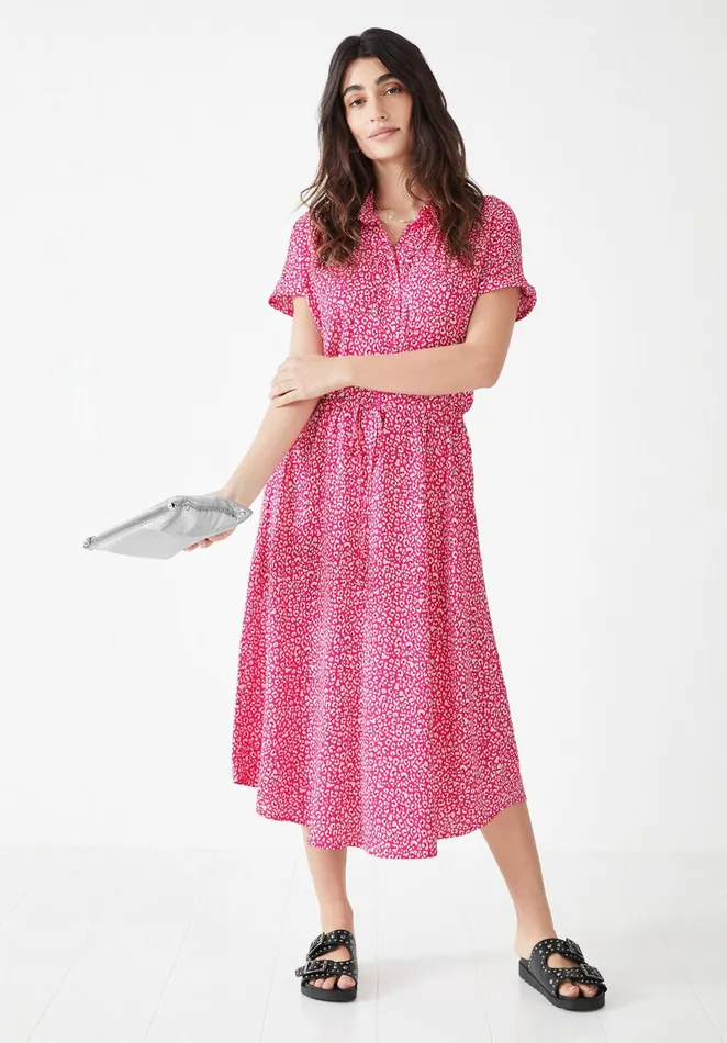 Dresses Women Hush Hattie Printed Shirt Dress Graphic Leopard Pink