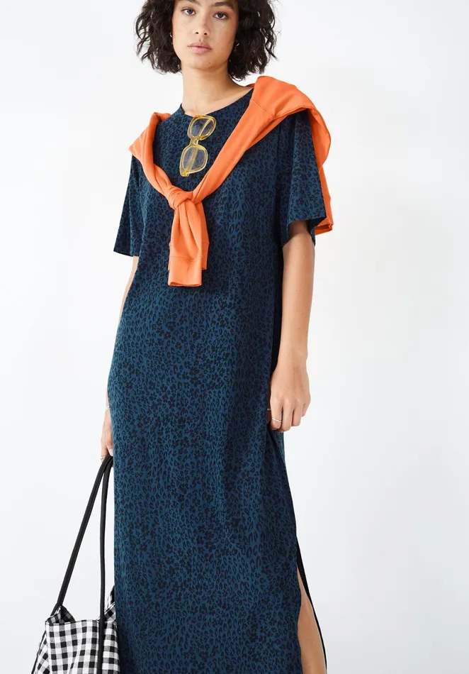 Dresses Women Hush Jamie Jersey Midi Dress Leopard Floral Blueblack
