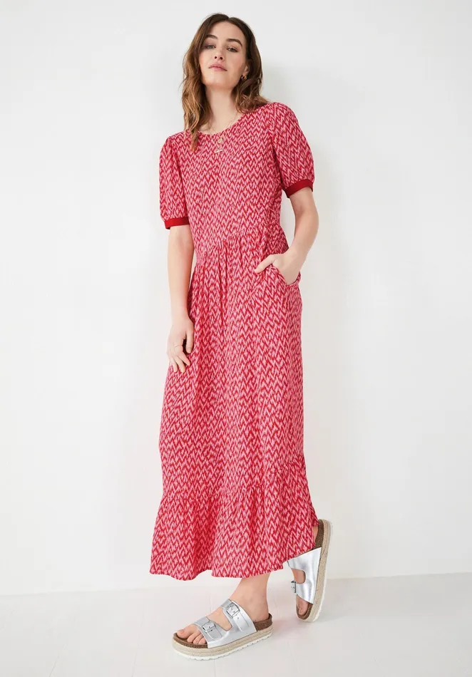 Dresses Women Hush Jesse Midi Dress Zig Zag Pink Red