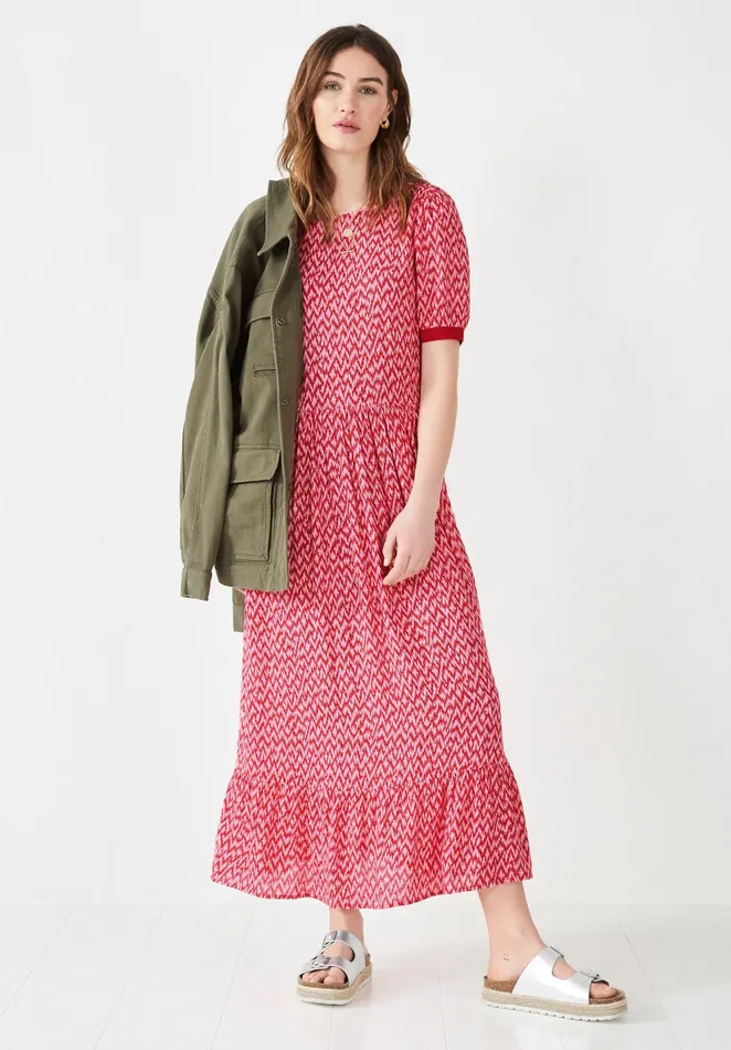 Dresses Women Hush Jesse Midi Dress Zig Zag Pink Red