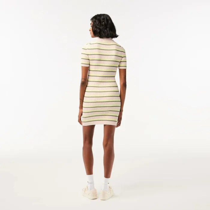 Dresses Women Lacoste Womens Made In France Striped Polo Dress White Xid