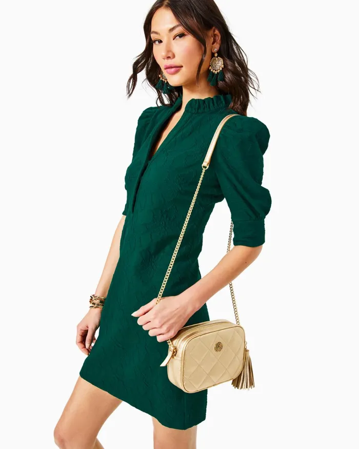Dresses Women Lilly Pulitzer Elsey Popover Dress Evergreen Knit Pucker Jacquard Dresses Women Lilly Pulitzer Elsey Popover Dress Evergreen Knit Pucker Jacquard