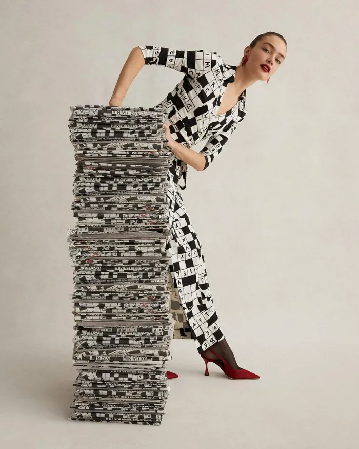 DVF Dresses Women Abigail Silk Jersey Maxi Wrap Dress Dvf 50th Crossword Ivory