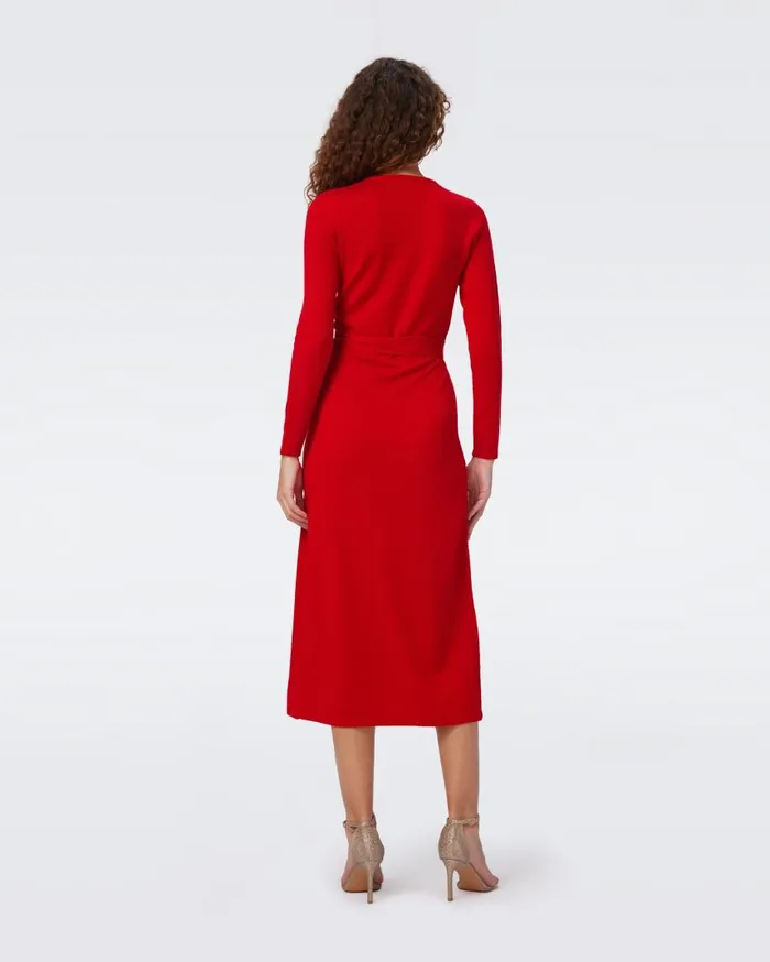 DVF Dresses Women Astrid WoolCashmere Wrap Dress Akane