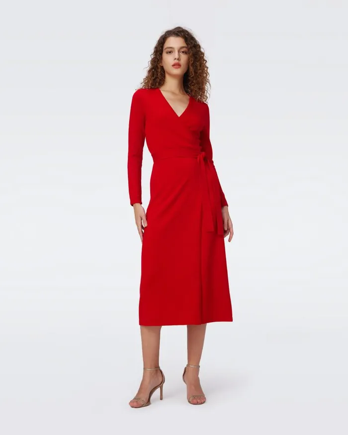 DVF Dresses Women Astrid WoolCashmere Wrap Dress Akane