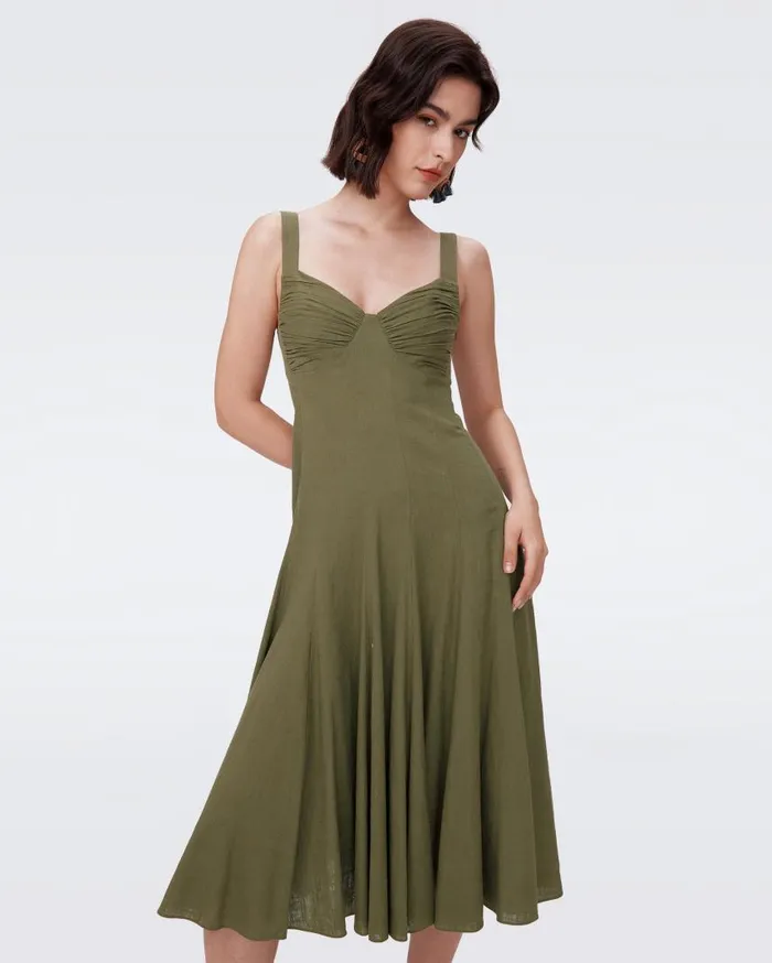 DVF Dresses Women Beth Dress Olive Green