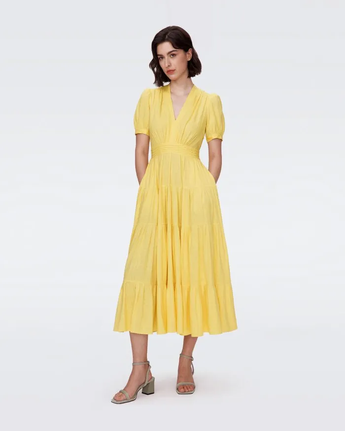 DVF Dresses Women Darby Dress Lemon