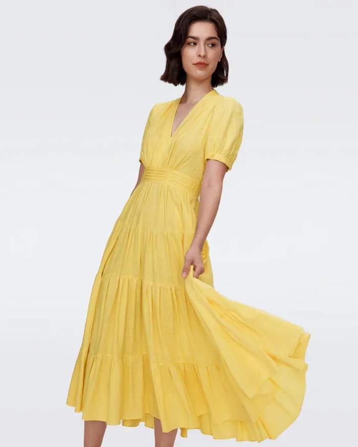 DVF Dresses Women Darby Dress Lemon