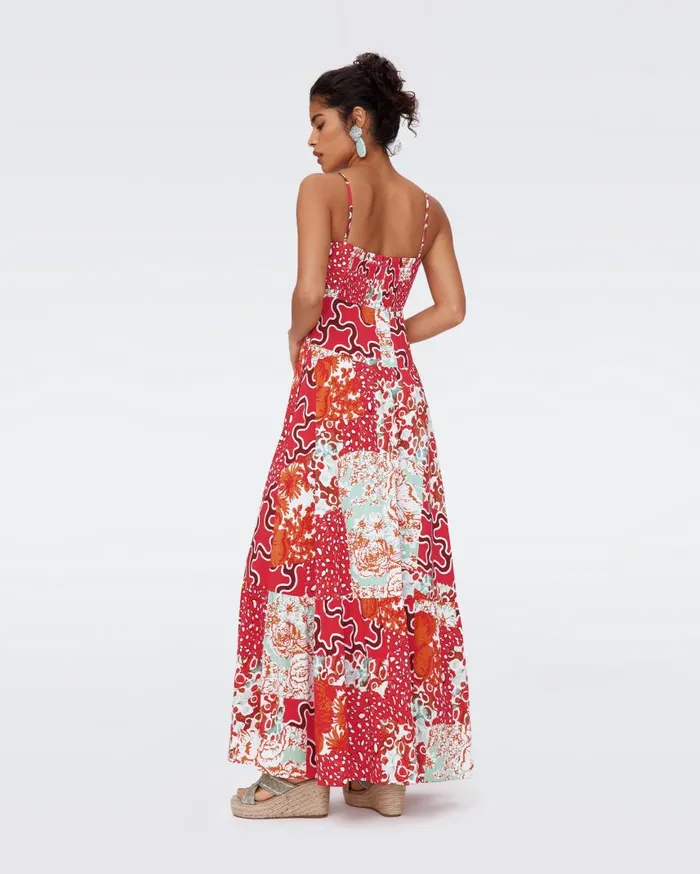 DVF Dresses Women Etta Dress Solstice Flags Red