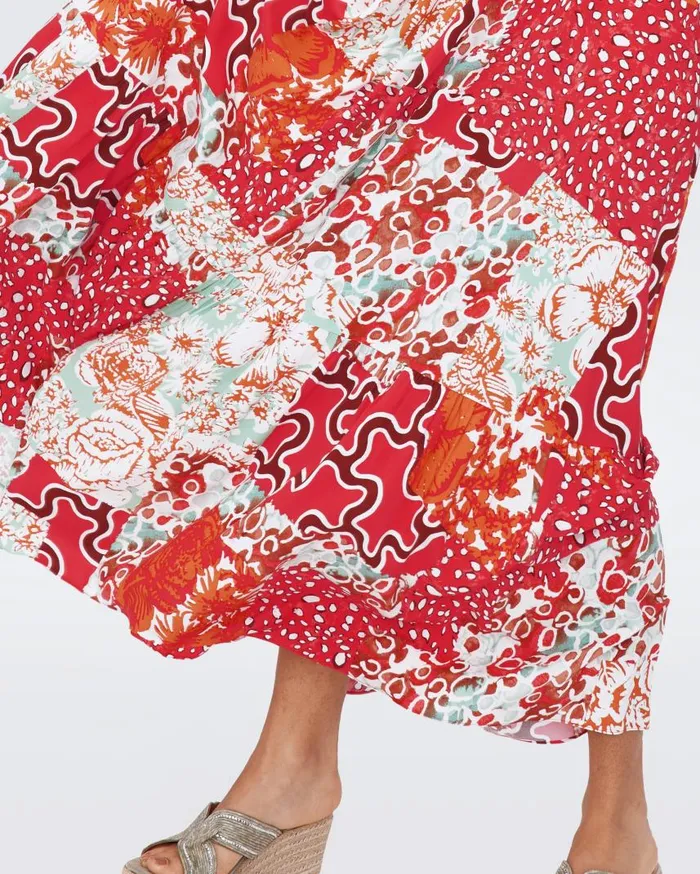 DVF Dresses Women Etta Dress Solstice Flags Red
