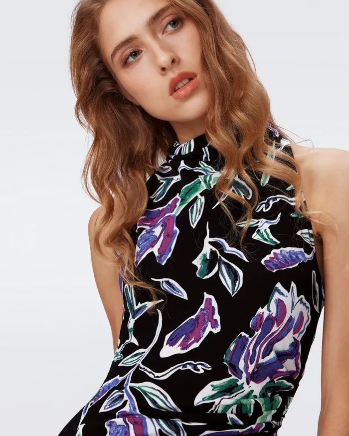 DVF Dresses Women Libby Dress Huge Tulip Fields Violet
