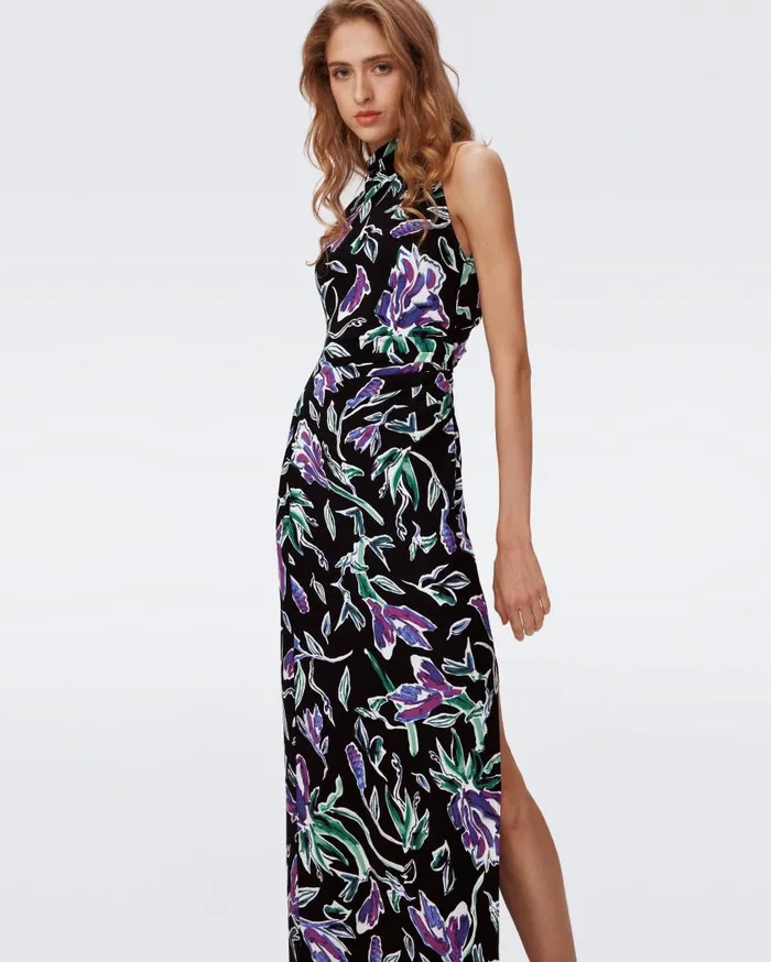 DVF Dresses Women Libby Dress Huge Tulip Fields Violet