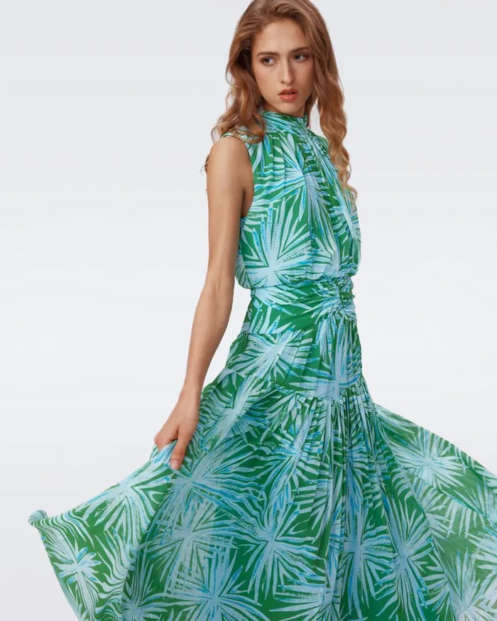 DVF Dresses Women Menon Dress Sea Holly Green
