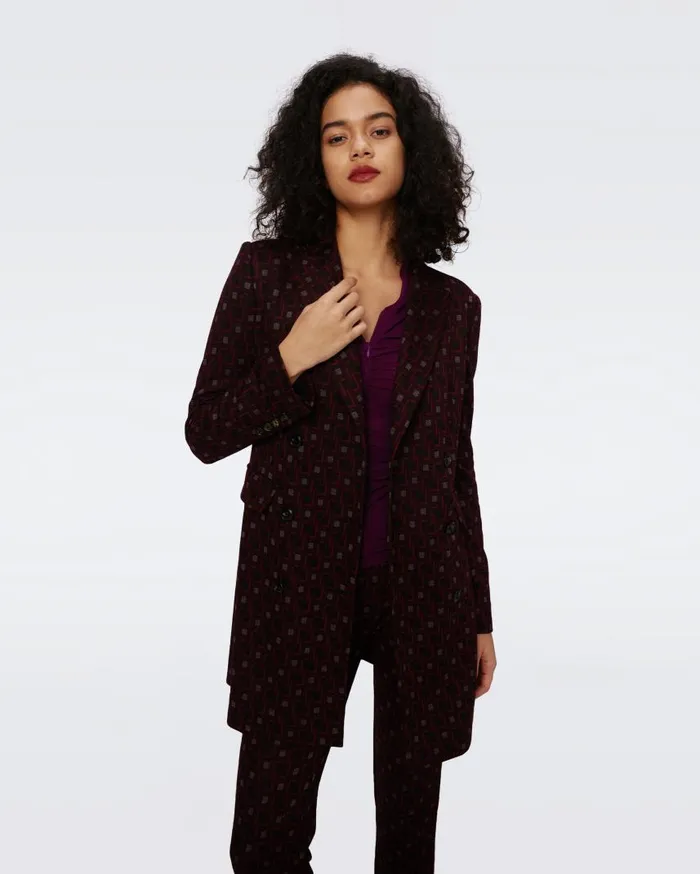DVF Jackets and Coats Women Virginia Jacket Tiny Vinyl Links Plum