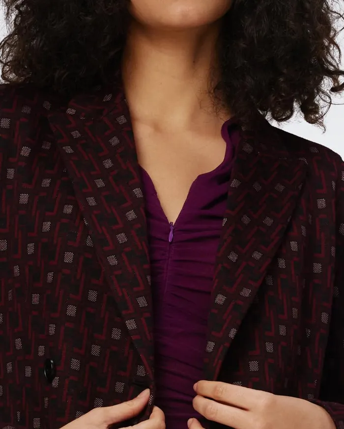 DVF Jackets and Coats Women Virginia Jacket Tiny Vinyl Links Plum
