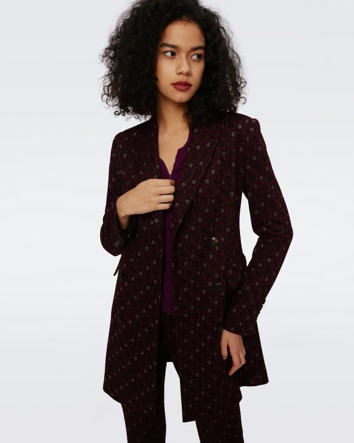 DVF Jackets and Coats Women Virginia Jacket Tiny Vinyl Links Plum