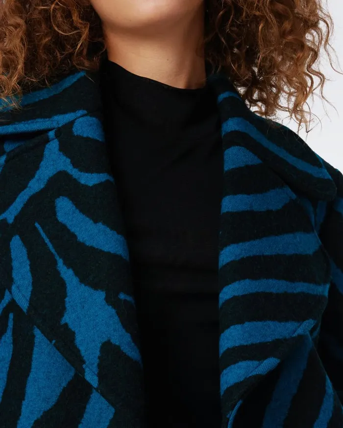 DVF Jackets and Coats Women Yilia Jacquard Coat Huge Zebra Indian Green
